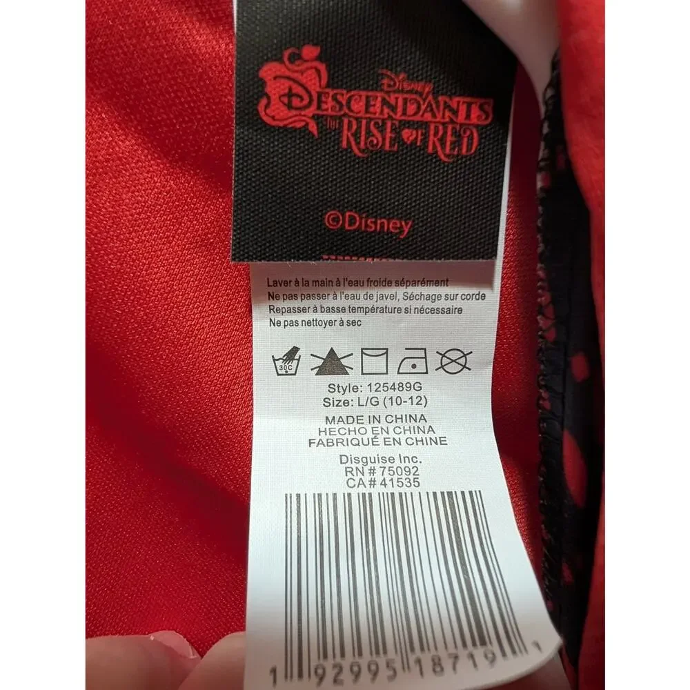 Disney Descendants Rise of Red Halloween Costume Cosplay Jumpsuit Girls L 10-12